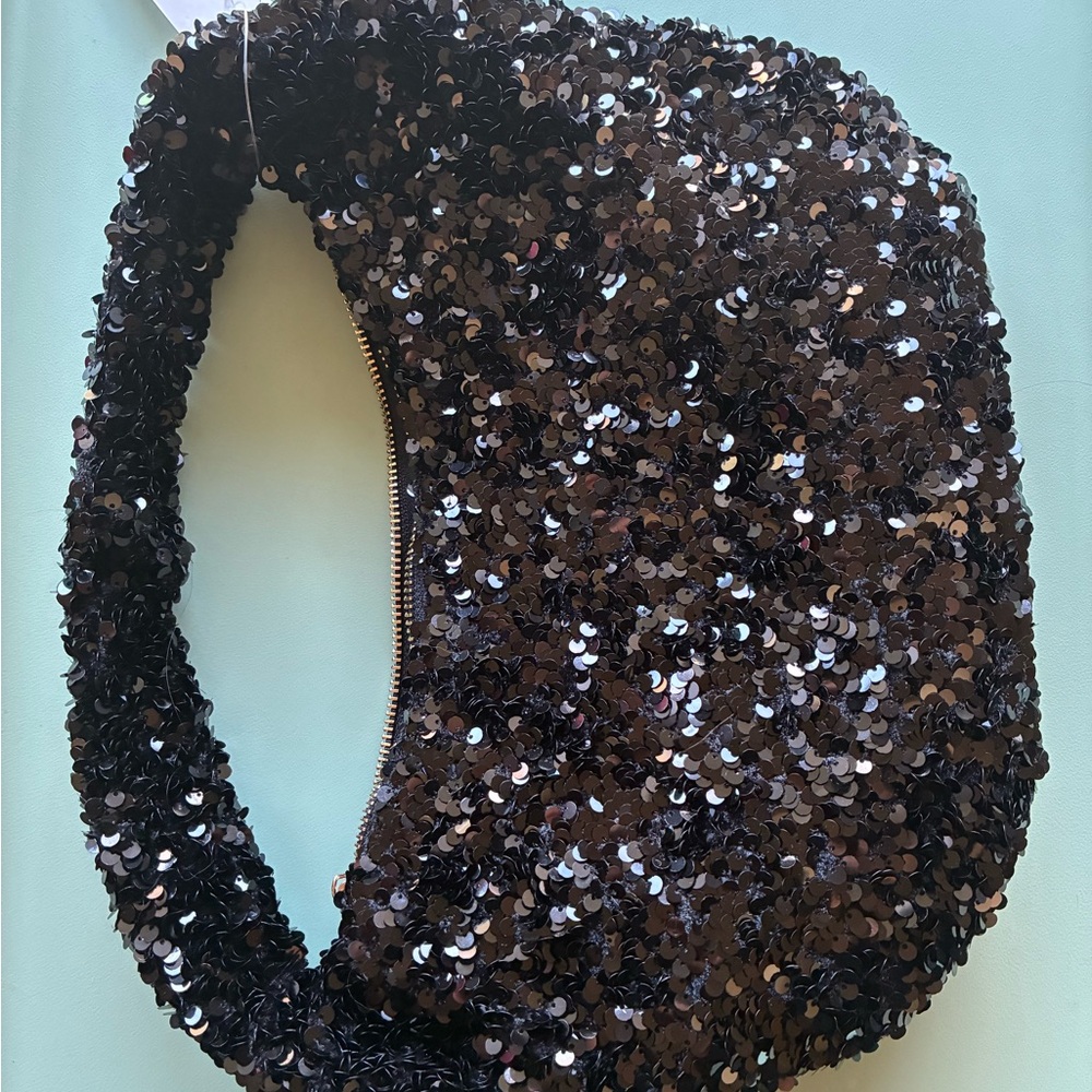 NWT Anthropologie Black sequin hobo Handbag Edition - Picture 12 of 15